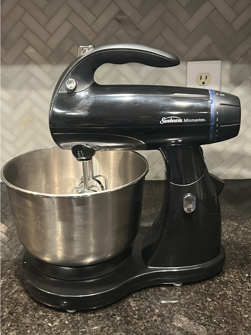 Sunbeam Mixmaster Stand Mixer in Black with Stainless Steel Bowl